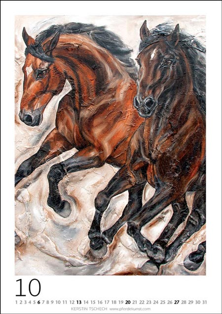horse art calendar Kerstin Tschech