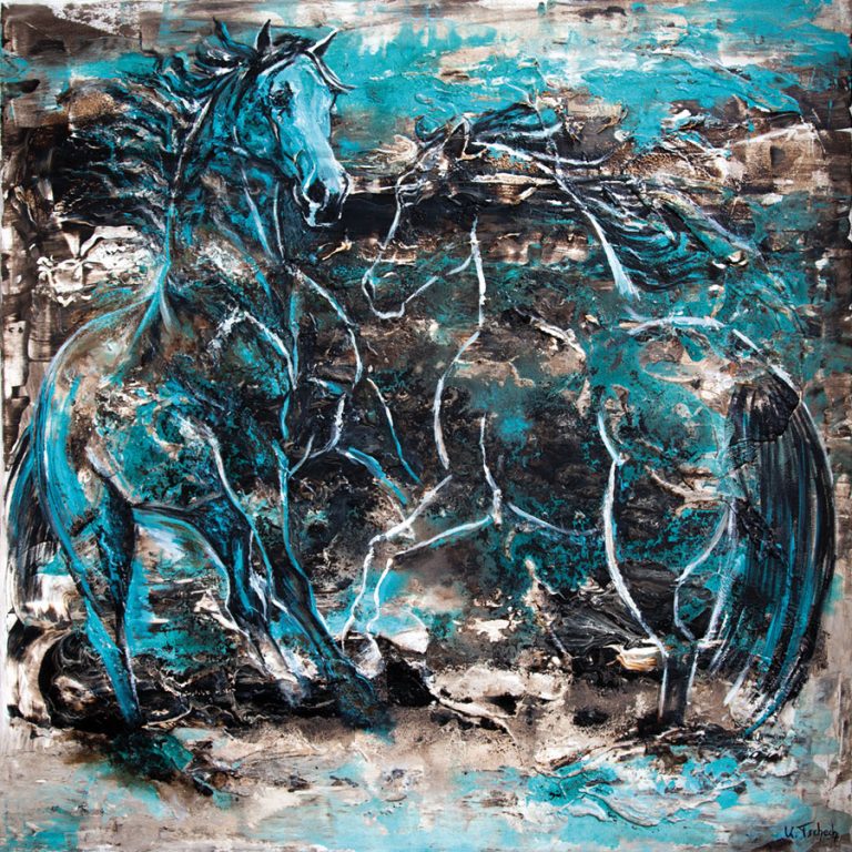 Modern abstract horse painting by Kerstin Tschech